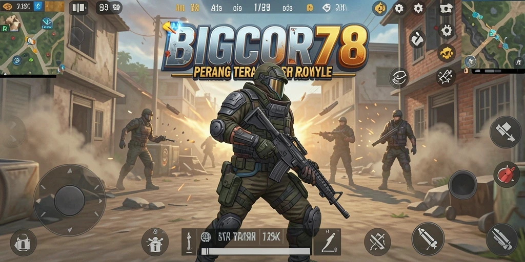 Gameplay mendebarkan dari BIGCOR78 dengan aksi Battle Royale yang intens.