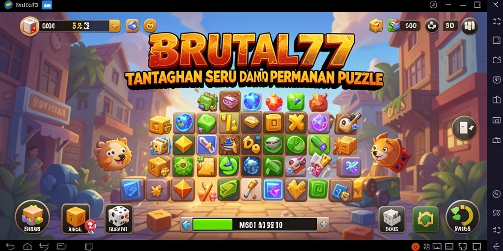 Screenshot gameplay BRUTAL77 yang penuh warna dan tantangan menarik.