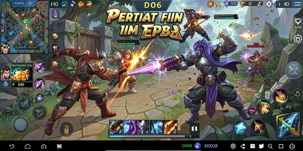 Screenshot D06 menampilkan aksi seru dalam pertarungan tim MOBA.