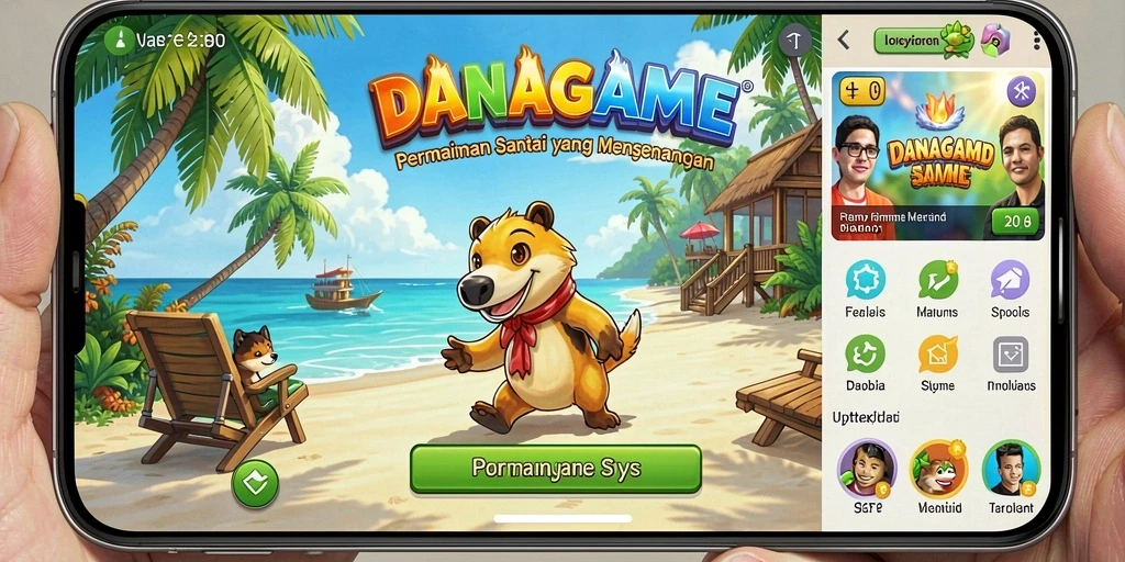 Tampilan gameplay menakjubkan dari DANAGAME yang penuh warna.