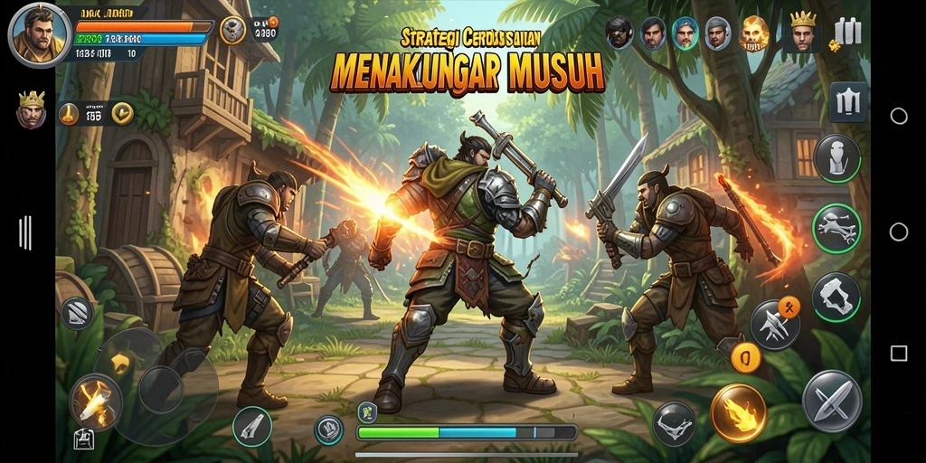 Screenshot DKK menampilkan strategi pertempuran seru dengan grafis yang elok.