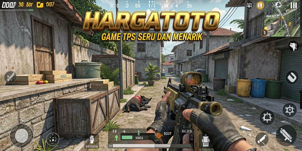 Screenshot HARGATOTO menampilkan aksi gameplay TPS yang mendebarkan.