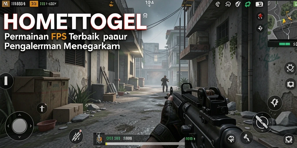 Screenshot gameplay HOMETOGEL menampilkan aksi tembak-menembak yang menegangkan.
