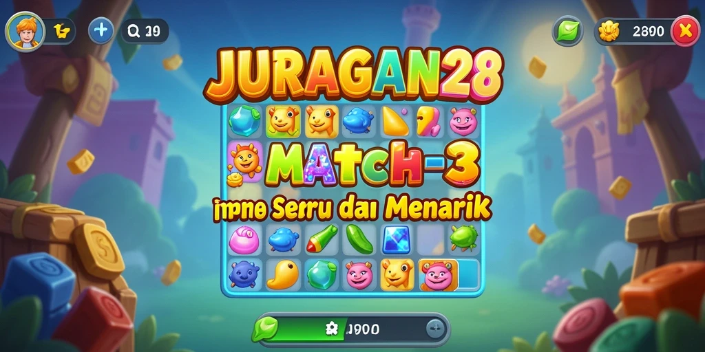 Screenshot gameplay JURAGAN28 dengan elemen Match-3 yang memikat.