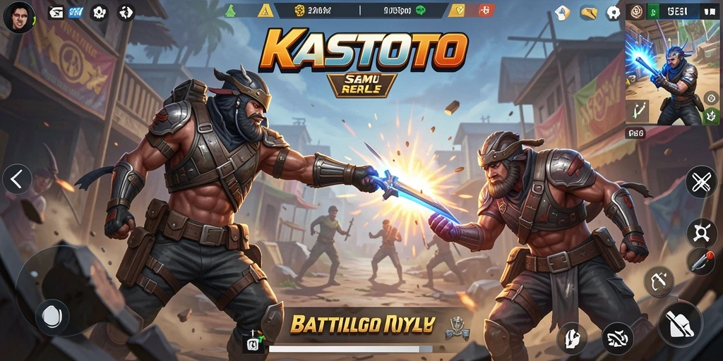 Gameplay seru KASTOTO dalam pertarungan Battle Royale.