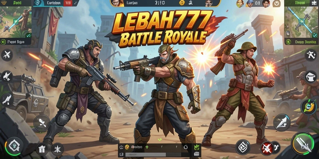 Tangkapan layar LEBAH777 menampilkan pertarungan intens di medan perang Battle Royale.