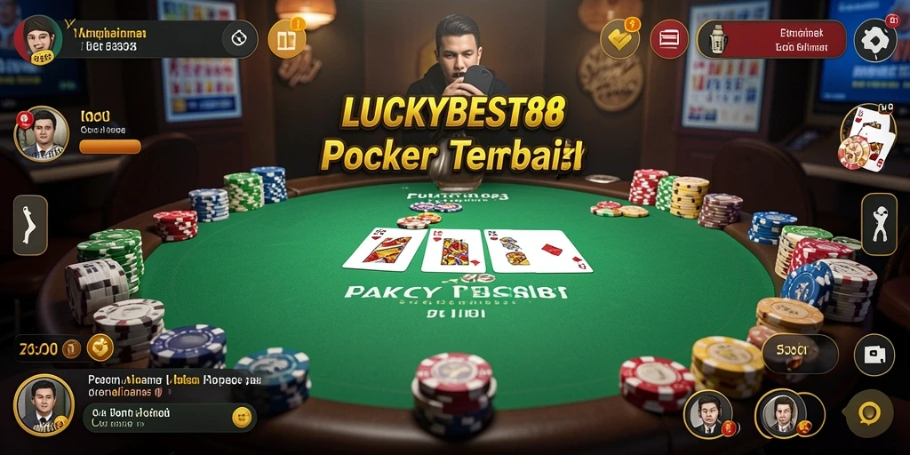 Tampilan gameplay seru di LUCKYBEST88 saat bermain Poker.