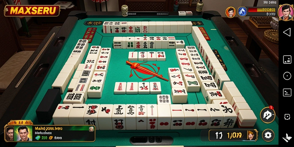 Gameplay menarik dalam MAXSERU dengan ubin Mahjong yang penuh warna.