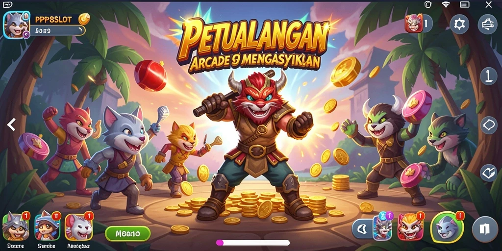 Screenshots gameplay PP8SLOT menampilkan aksi seru dalam permainan arcade.