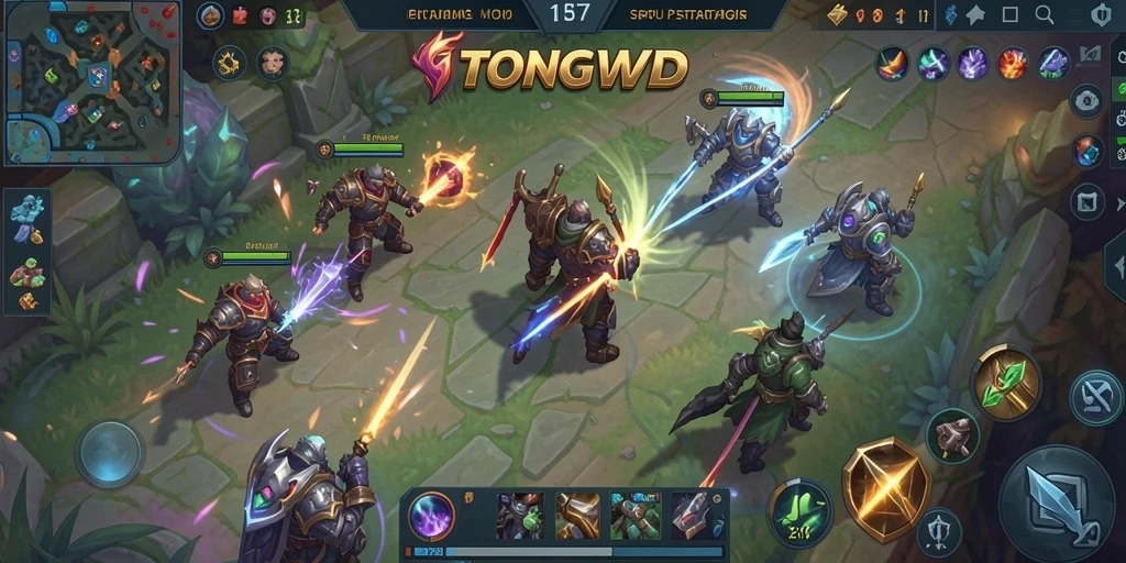Gameplay seru di TONGWD dengan karakter unik dan pertarungan tim.