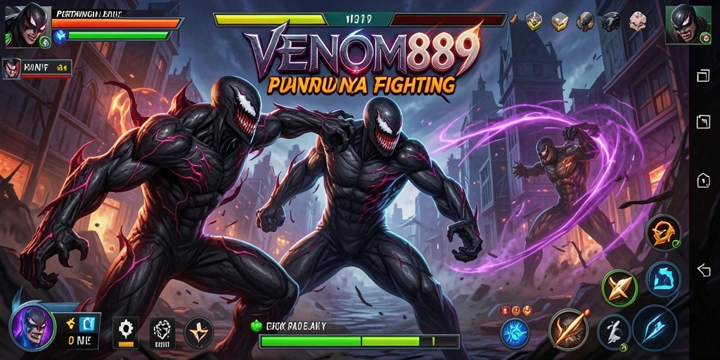 Tangkapan layar gameplay <strong>VENOM889</strong> yang menunjukkan aksi pertarungan mengesankan.