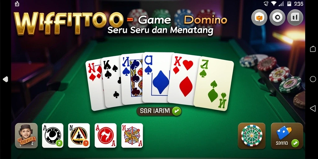 Tampilan seru dari gameplay WIFITOTO yang menampilkan aksi Domino.