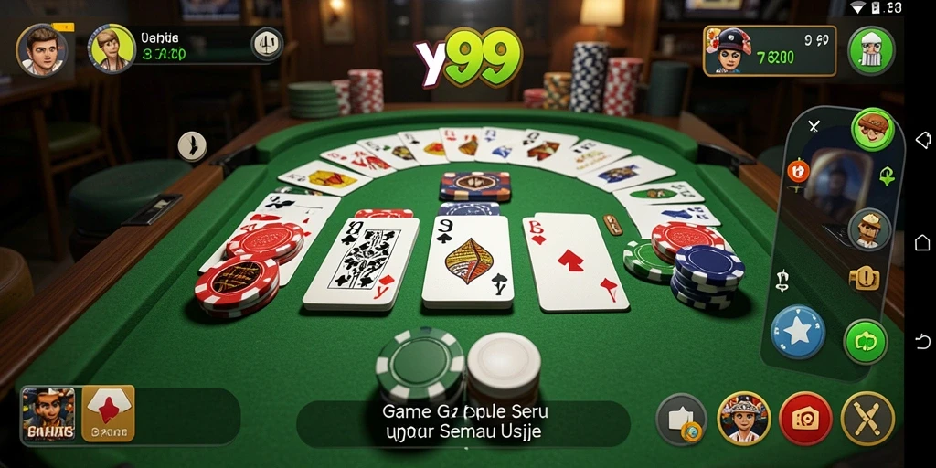 Screenshot Y89 menunjukkan gameplay Gaple yang seru dan interaktif.